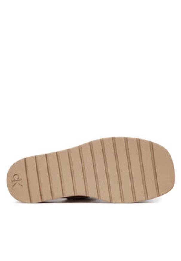 Calvin Klein Sandały Sq Molded Sandal Webb HW0HW02872 Beżowy. Kolor: beżowy. Materiał: materiał