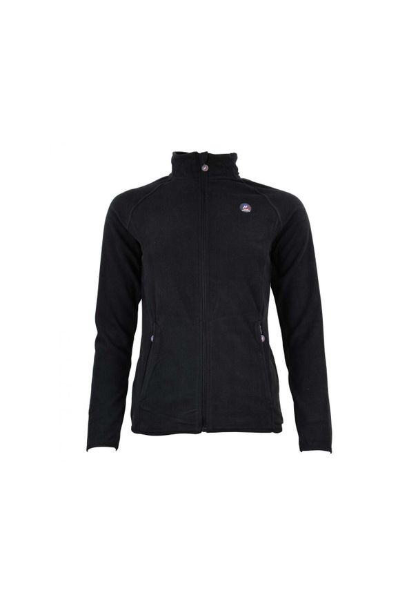 PEAK MOUNTAIN - Damski polar poliestrowy z pełnym zamkiem błyskawicznym Peak Mountain. Typ kołnierza: kołnierzyk stójkowy. Kolor: czarny. Materiał: poliester, polar. Sport: turystyka piesza