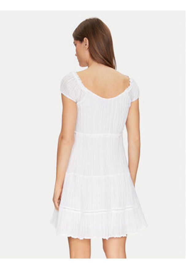 Guess Sukienka letnia W5GK0A WE340 Biały Regular Fit. Kolor: biały. Materiał: bawełna. Sezon: lato