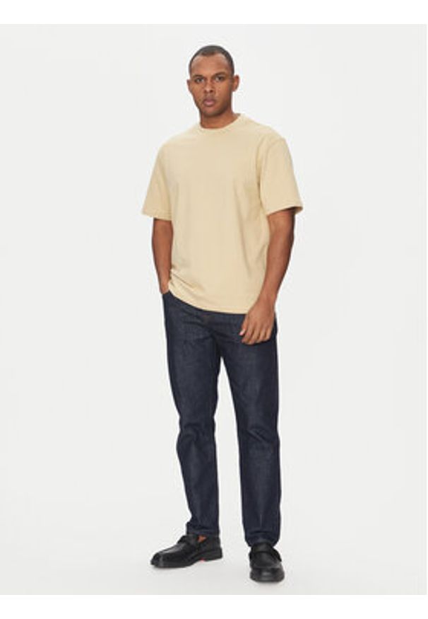 Hugo - HUGO T-Shirt Dapolino 50488330 Beżowy Relaxed Fit. Kolor: beżowy. Materiał: bawełna