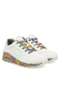 skechers - Skechers Sneakersy Jen Stark: Uno - Mini Drip 177959/WMLT Biały. Kolor: biały. Materiał: skóra #5