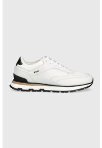 BOSS sneakersy Arigon kolor biały. Nosek buta: okrągły. Zapięcie: sznurówki. Kolor: biały. Materiał: skóra