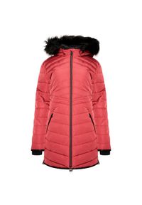 DARE 2B - Damski płaszcz turystyczny zimowy długi Striking II. Kolor: czarny, różowy, wielokolorowy. Długość: długie. Sezon: zima. Sport: narciarstwo