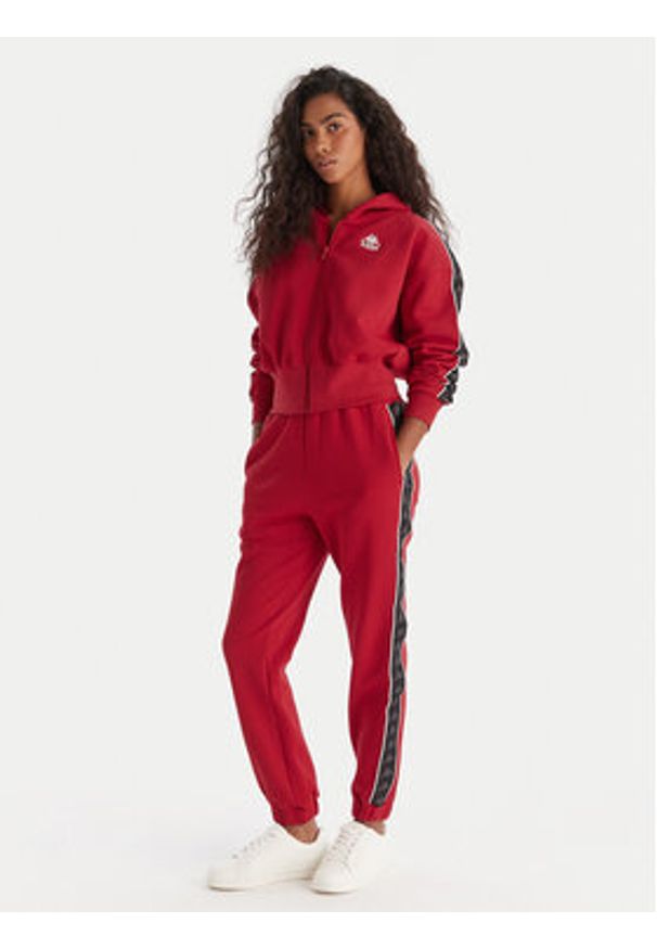 Kappa Spodnie dresowe Banda Adina 311M8HW Czerwony Regular Fit. Kolor: czerwony. Materiał: bawełna