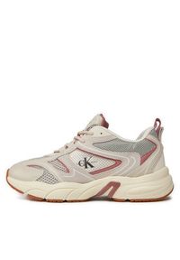 Calvin Klein Jeans Sneakersy Retro Tennis Su-Mesh Wn YW0YW00891 Beżowy. Kolor: beżowy. Materiał: skóra #4