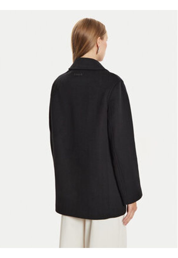 Calvin Klein Płaszcz wełniany K20K207699 Czarny Regular Fit. Kolor: czarny. Materiał: syntetyk