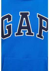 GAP bluza bawełniana męska kolor niebieski z kapturem z aplikacją. Typ kołnierza: kaptur. Kolor: niebieski. Materiał: bawełna. Wzór: aplikacja #5