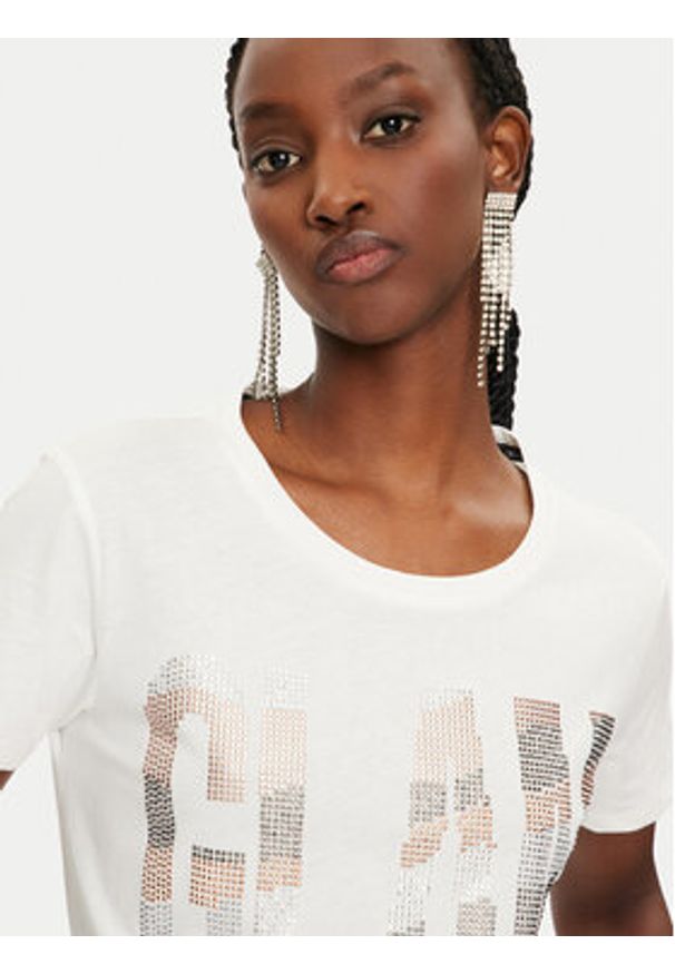 Liu Jo T-Shirt TF4205 JS923 Biały Regular Fit. Kolor: biały. Materiał: bawełna