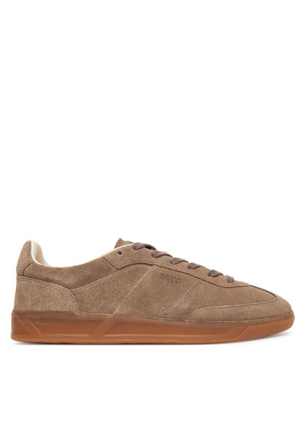 BOSS Sneakersy Brenta 50536645 Brązowy. Kolor: brązowy. Materiał: zamsz, skóra