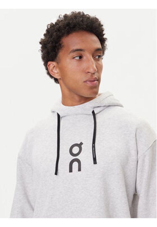 On Bluza Club Hoodie 1ME1003 Szary Relaxed Fit. Kolor: szary. Materiał: bawełna