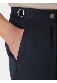 BOSS Spodnie materiałowe H-Perino 50563231 Granatowy Relaxed Fit. Kolor: niebieski. Materiał: len #4