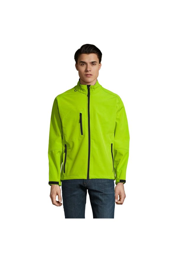 SOL'S - Kurtka Męska Relax Soft Shell. Kolor: zielony. Sport: turystyka piesza