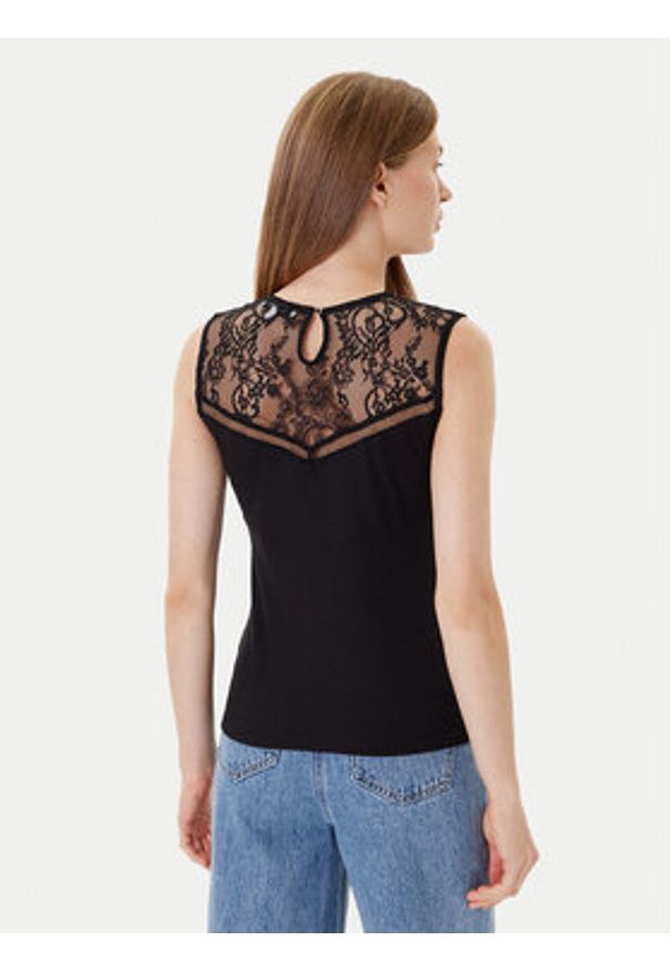 Morgan Bluzka 252-DALI Czarny Slim Fit. Kolor: czarny. Materiał: syntetyk, wiskoza