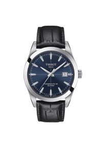 Zegarek Męski TISSOT Gentleman Powermatic 80 Silicium T-CLASSIC T127.407.16.041.01. Materiał: skóra. Styl: casual, biznesowy, klasyczny, elegancki