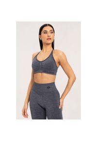 GYM GLAMOUR - Stanik fitness cardio damski Gym Glamour seamless. Kolor: szary. Sport: fitness