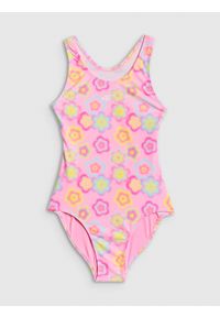 4f - 4F Kostium kąpielowy jednoczęściowy dziewczęcy - multikolor 158/164 (12-14 lat). Kolor: wielokolorowy. Materiał: skóra, materiał. Rodzaj stanika: push-up #1