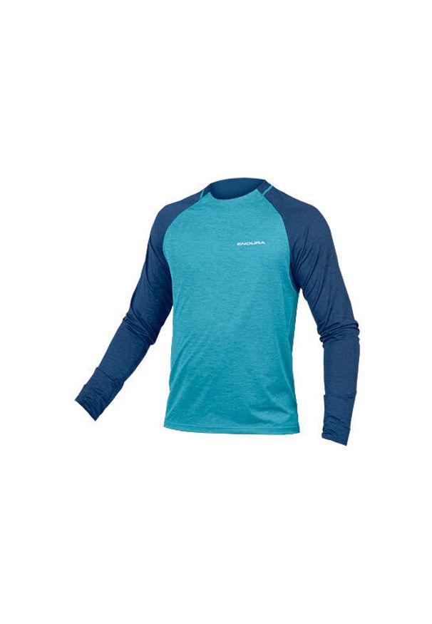 ENDURA - Longsleeve rowerowy męski Endura Singletrack. Kolor: niebieski. Długość rękawa: długi rękaw