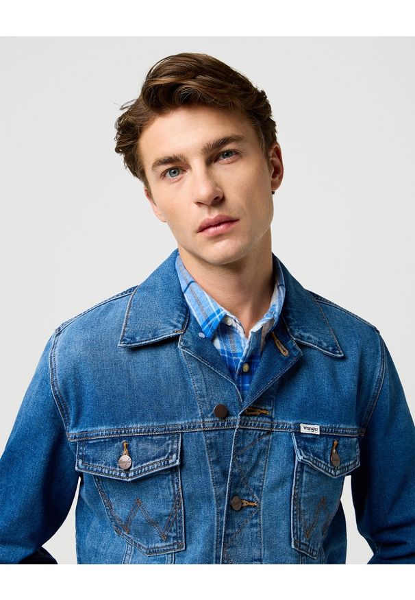 Wrangler - MĘSKA KURTKA WRANGLER DENIM JACKET MYSTIC 112371358. Materiał: denim