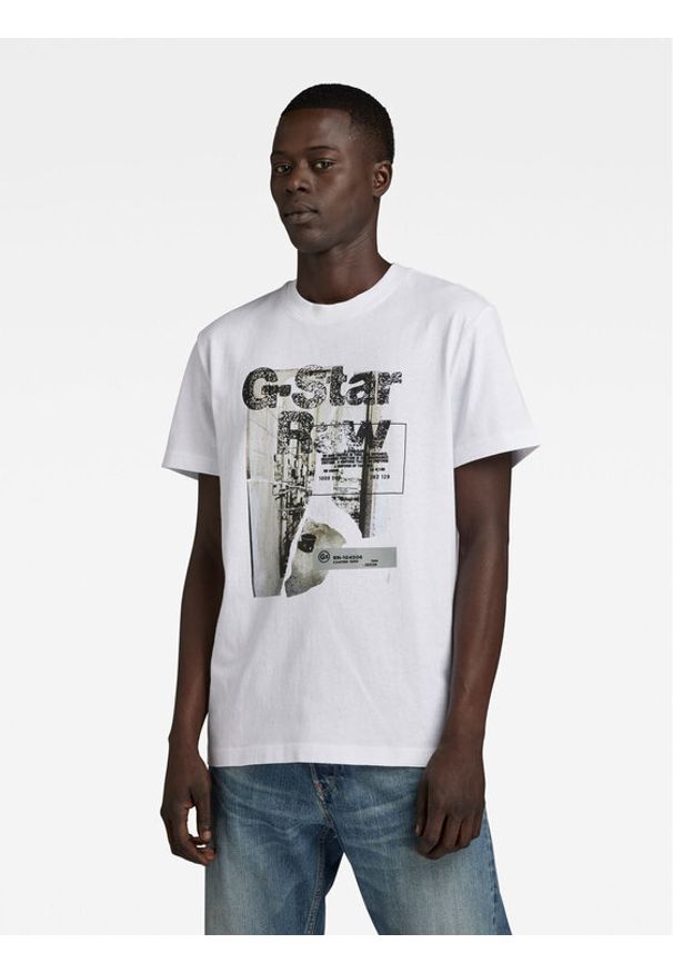 G-Star RAW - G-Star Raw T-Shirt HQ D23899-C336-110 Biały Regular Fit. Kolor: biały. Materiał: bawełna