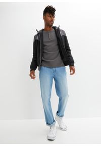 bonprix - Shirt z dekoltem henley, długi rękaw. Typ kołnierza: typu henley. Kolor: szary. Długość rękawa: długi rękaw. Długość: długie #2