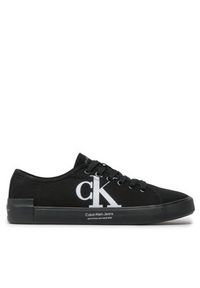 Calvin Klein Jeans Tenisówki Vulc Low Oversized Brand YM0YM00687 Czarny. Kolor: czarny. Materiał: materiał #6