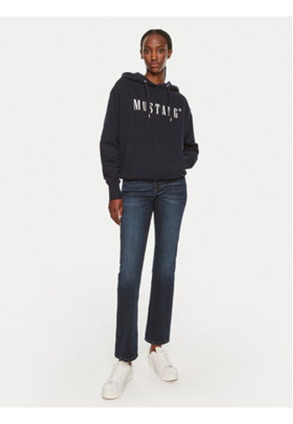 Mustang Bluza Margo 1013934 Granatowy Oversize. Kolor: niebieski. Materiał: bawełna