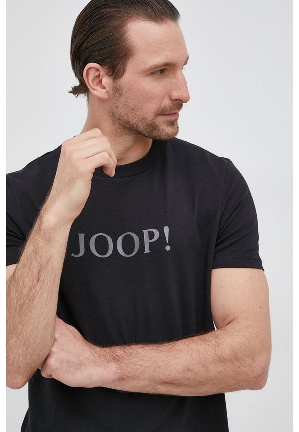 JOOP! - Joop! T-shirt męski kolor czarny z nadrukiem. Okazja: na co dzień. Kolor: czarny. Wzór: nadruk. Styl: casual