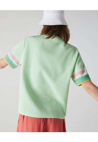 Lacoste - LACOSTE - Zielona bluzka z paskami na rękawach. Kolor: zielony. Materiał: jeans, bawełna. Wzór: haft, paski. Sezon: wiosna #3