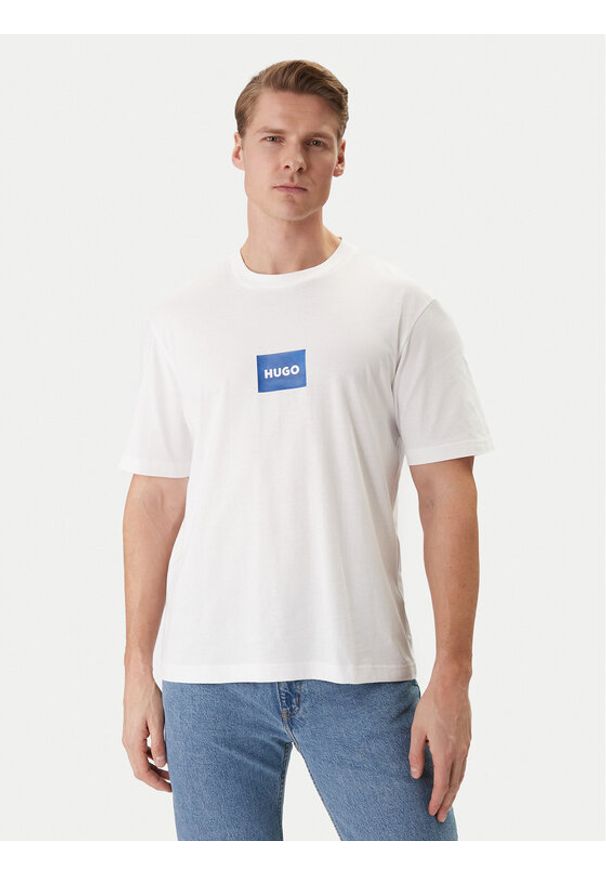 Hugo - HUGO T-Shirt Nayonix 50554382 Biały Regular Fit. Kolor: biały. Materiał: bawełna