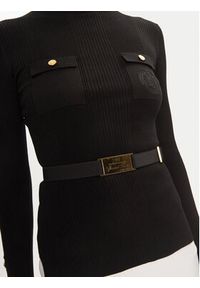Elisabetta Franchi Golf MK-11B-46E2-V890 Czarny Slim Fit. Typ kołnierza: golf. Kolor: czarny. Materiał: syntetyk, wiskoza #4