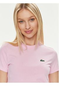Lacoste T-Shirt TF9246 Różowy Regular Fit. Kolor: różowy. Materiał: bawełna #3