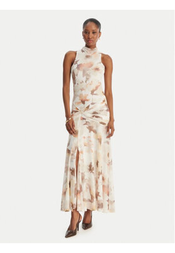 BARDOT - Bardot Sukienka wieczorowa Leanna 60373DB1 Écru Slim Fit. Materiał: syntetyk. Styl: wizytowy