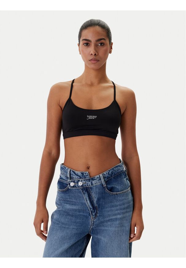 Tommy Jeans Biustonosz top DW0DW22279 Czarny. Kolor: czarny. Materiał: syntetyk