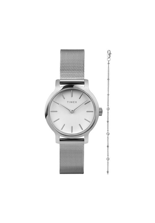 Timex Zestaw zegarek i bransoletka Trend Transcend TWG064000 Srebrny. Kolor: srebrny