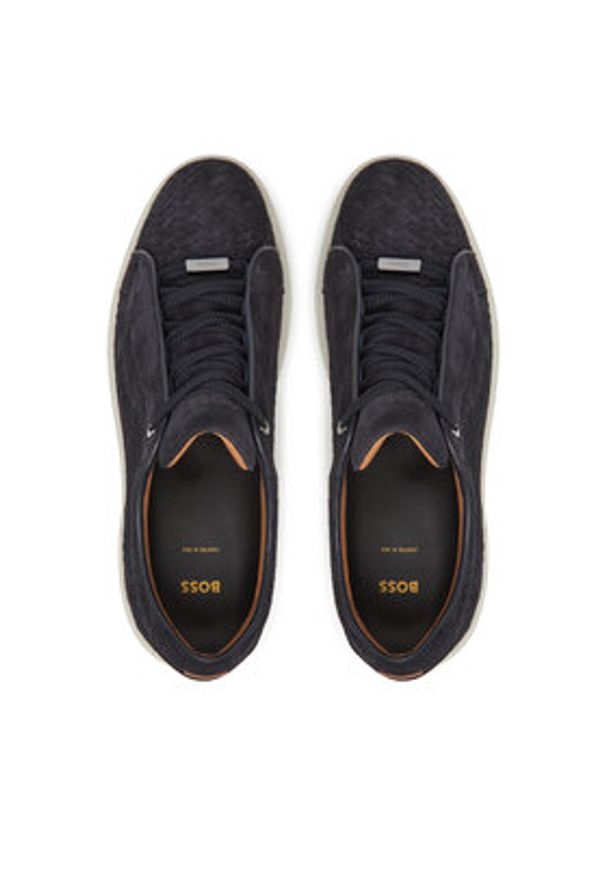 BOSS Sneakersy Gary Tenn Sdbuwv 50538983 Granatowy. Kolor: niebieski. Materiał: skóra, zamsz