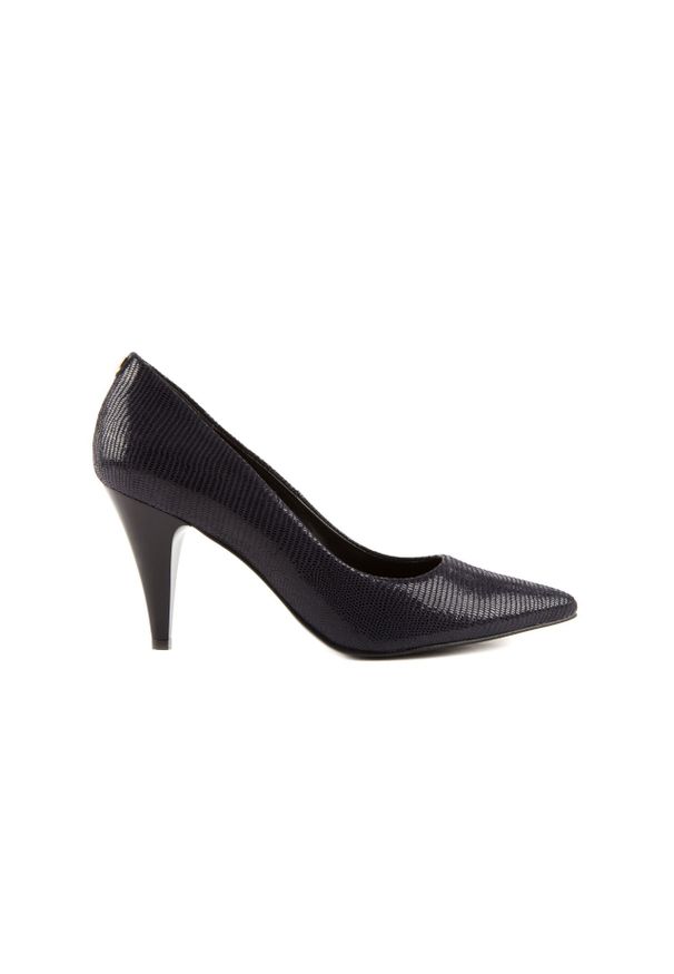 Czółenka Bayla-056 2056-616 Granat, Skóra naturalna - 36. Kolor: niebieski. Materiał: skóra. Obcas: na obcasie. Styl: klasyczny. Wysokość obcasa: średni