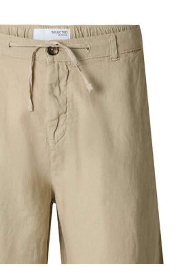 Selected Homme Szorty materiałowe 16097541 Beżowy Loose Fit. Kolor: beżowy. Materiał: len