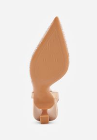 Renee - Szampańskie Czółenka z Przezroczystą Cholewką Ozdobione Perełkami i Cyrkoniami Karenetia. Kolor: złoty. Szerokość cholewki: normalna. Wzór: aplikacja. Styl: elegancki #5