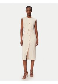 Rinascimento Sukienka koktajlowa CFC0020278002 Beżowy Slim Fit. Kolor: beżowy. Materiał: syntetyk. Styl: wizytowy #1