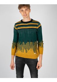Takeshy Kurosawa Sweter "Degrade" | 83065 | Maglia Inserto Degrade | Mężczyzna | Żółty, Zielony. Okazja: na co dzień. Kolor: zielony, wielokolorowy, żółty. Materiał: wełna, poliamid, wiskoza, akryl. Wzór: aplikacja. Styl: casual #4