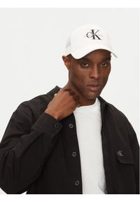 Calvin Klein Jeans Czapka z daszkiem Monologo LV04G5065G Biały. Kolor: biały. Materiał: materiał, bawełna