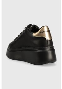 Karl Lagerfeld sneakersy skórzane ANAKAPRI kolor czarny. Nosek buta: okrągły. Zapięcie: sznurówki. Kolor: czarny. Materiał: skóra. Obcas: na platformie #5