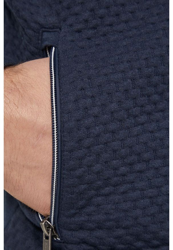 medicine - Medicine bluza męska kolor granatowy gładka. Okazja: na co dzień. Kolor: niebieski. Materiał: dzianina. Wzór: gładki. Styl: casual