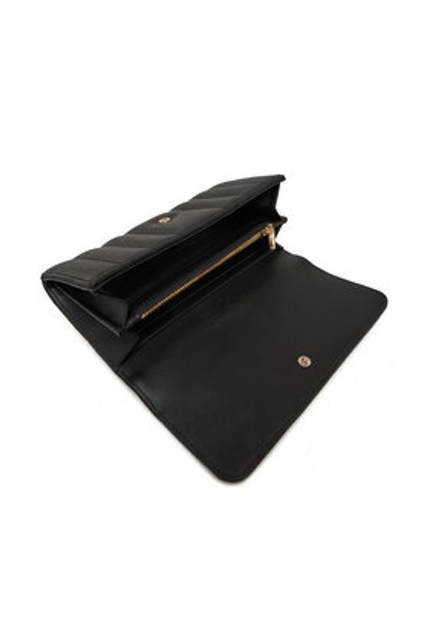TOMMY HILFIGER - Tommy Hilfiger Duży Portfel Damski Feminine Lrg Flap AW0AW17475 Czarny. Kolor: czarny. Materiał: skóra