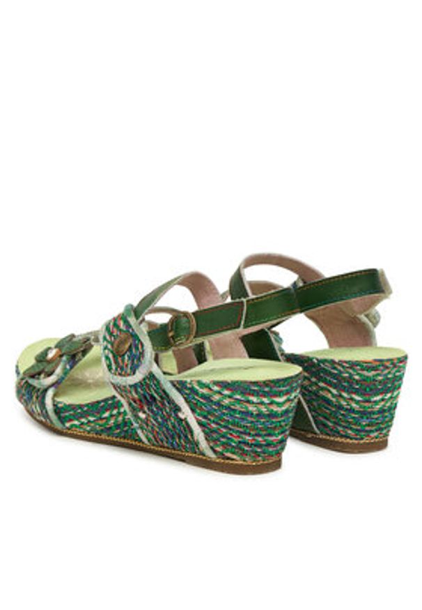 Laura Vita Sandały Beclindao 20 Zielony. Kolor: zielony. Materiał: skóra