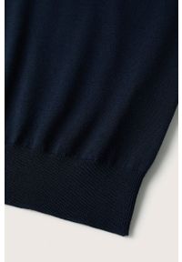 Mango Man sweter wełniany Willyv męski kolor granatowy lekki. Okazja: na co dzień. Kolor: niebieski. Materiał: wełna. Długość rękawa: długi rękaw. Długość: długie. Styl: casual