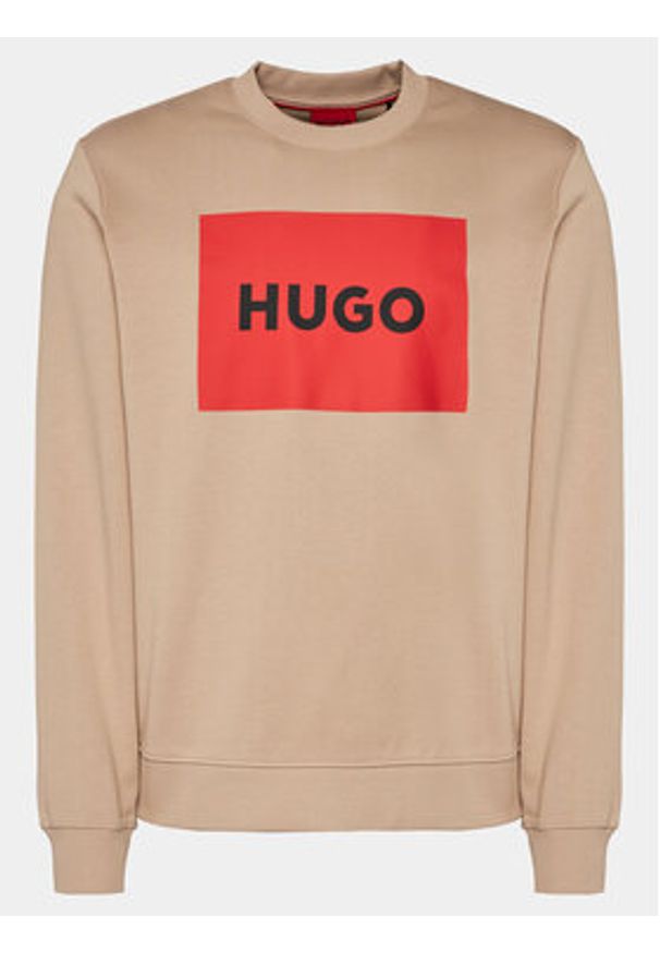 Hugo Bluza Duragol222 50467944 Beżowy Regular Fit. Kolor: beżowy. Materiał: bawełna
