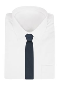 Elegancki Krawat Chattier - Granatowy, Drobna Faktura Tkaniny. Kolor: niebieski. Materiał: tkanina. Styl: elegancki #3