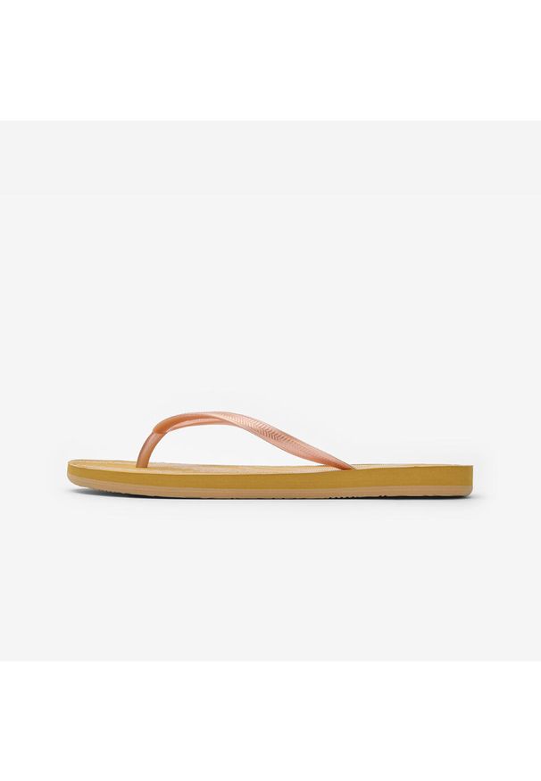 OLAIAN - Japonki damskie Olaian 500 Nata. Okazja: na plażę. Kolor: beżowy. Materiał: materiał. Styl: sportowy