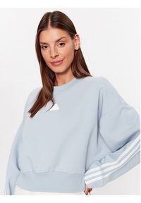 Adidas - adidas Bluza Future Icons 3-Stripes Sweatshirt IL3056 Niebieski Loose Fit. Kolor: niebieski. Materiał: bawełna #4